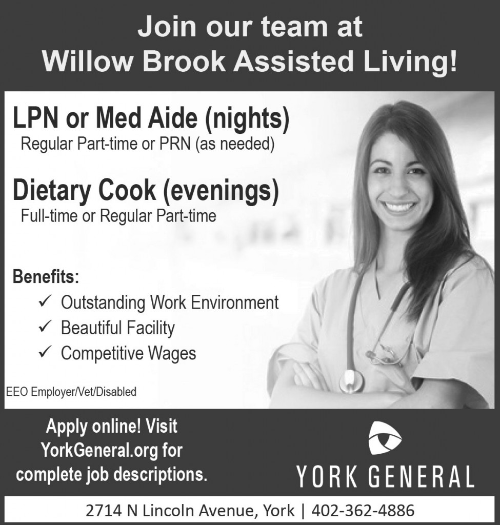 Join our team at Willow Brook Assisted Living! Nebraska Hires