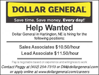 Dollar General Help Wanted 2x3