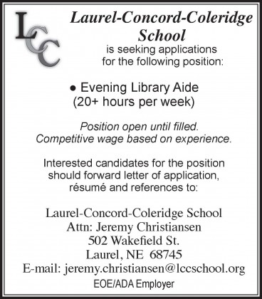 LCC Library Aide 2x4.5